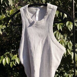 Fabletics Ribbed Racerback Tank – Light Gray